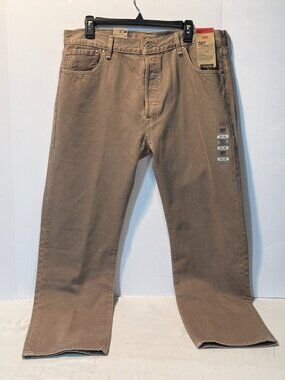 NWT Levis 501 Men Tan Khaki Beige Button Fly 36x30